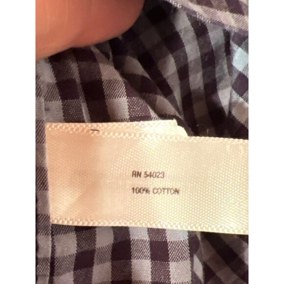 Gap Mens XL Black & Slate Checkered Long-Sleeve Button-Down Shirt - Picture 8 of 9